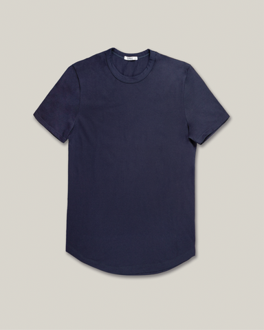 dunkelblau-rundsaum-t-shirt